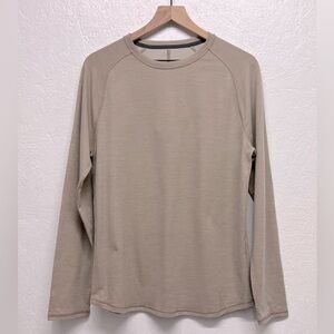 ALL in Motion - Men's Merino Wool Long Sleeve Athletic Shirt - Khaki